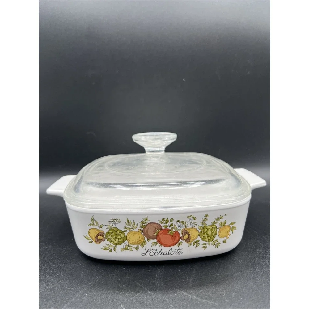 Vintage Corning Ware Spice of Life L'Echalote Casserole A-1-B Pyrex Lid 1 Qt